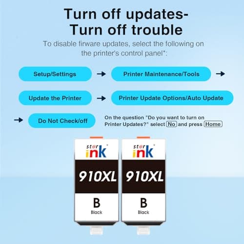 Starink 910 XL Black 910XL Ink Cartridges for HP Printers Black Works with HP OfficeJet Pro 8020 8025 8035 8028 8010 8022 8015 Priner,Replacement for HP 910XL Black Ink Cartridges Combo Pack (2 Black) - Thumbnail 6