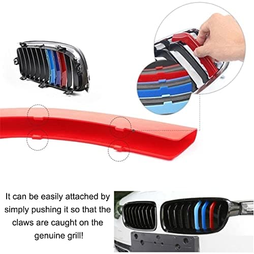 VaisbyTown Automotive Grille Inserts for BMW 3 Seres 2013-2018 (ONLY Fit 8-Beams Front Grill, NOT Fit 11-Beams/4 Series),Front Grill Accessories - Thumbnail 3