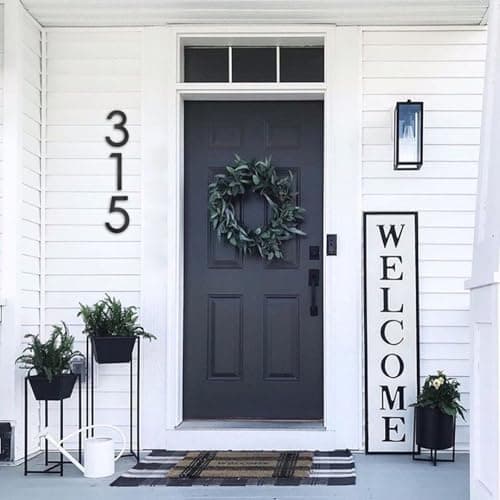 8 Inch House Numbers for Outside Modern | Large Floating Black House Numbers | Address Numbers/Door Garage Gate |911 Visibility Signage (7) - Thumbnail 2