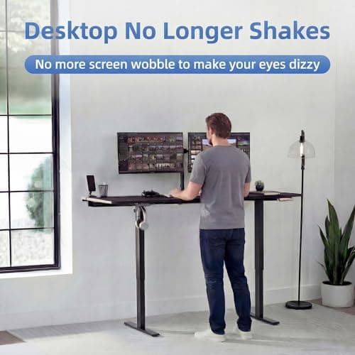 Onucha Standing Desk Anti Wobble Stabilizer Clamp 2 Pack, Helps Reduce Standing Desk Wobble, No-Drill Desktop Clamp with Rubber Roller for 1.2 to 2 Inch Desk Tops (Fits 1.2"–2.0") - Thumbnail 2