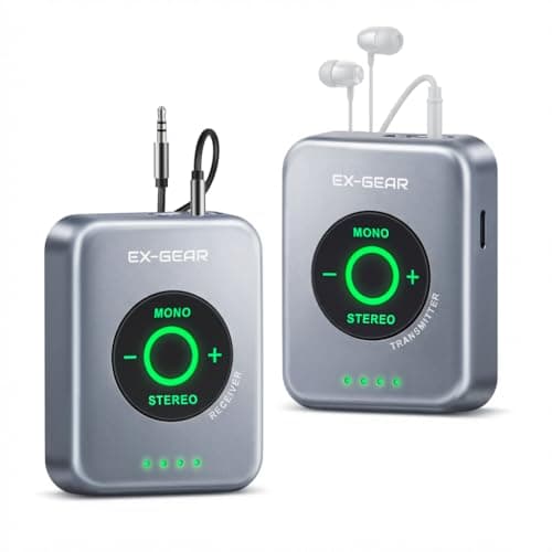 EX GEAR Wireless in Ear Monitor System 5.8GHz, Ultra-Low Latency Clear Stereo Monitoring, 48kHz/24-bit Audio, Rechargeable TX/RX, One-to-Many Auto-Pairing, 100ft Range, Space Gray - Image 1