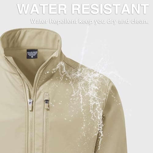 M MAELREG Mens Fleece Jacket Lightweight Soft Shell Warm Lined Golf Jacket Outdoor Hiking Tactical Coat Outerwear - Thumbnail 6