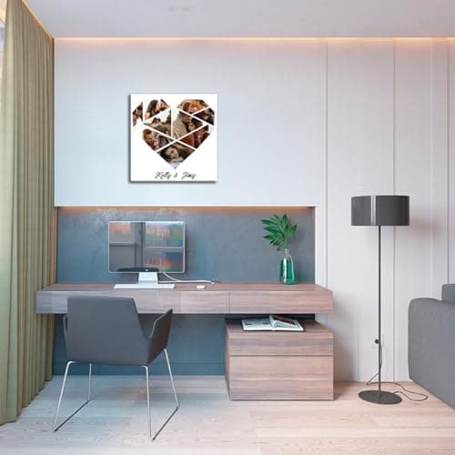 ZHIYYHAO Custom 9 Picture Collage Canvas Wall Art Framed Personalized Multi Pictures Prints to Canvas Wall Art for Living Room Bedroom Study room Home Decor (CF-14,16.00L''X16.00W) - Thumbnail 3