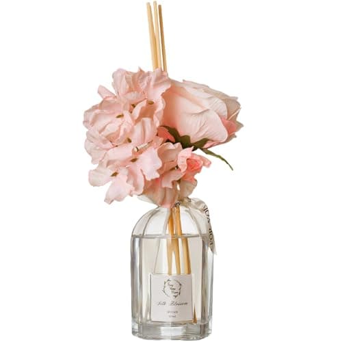 Reed Diffuser Set, Pretty Valley Home Dried Flowers Diffuser 120Ml / 4.05 fl OZ Gift Box - Includes Sticks, Long Lasting Fragrance Oil and Glass Bottle for Office Living Room Decor (Silk Blossom) - Image 1