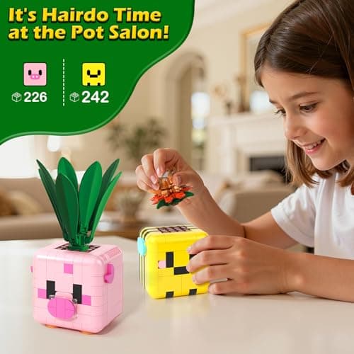 Botanicals Plants Building Blocks, Compatible with Lego Botanicals Flowers, Creative Desk Decor for Teens Adults Kids Toys for Boys Girls Students - Thumbnail 4