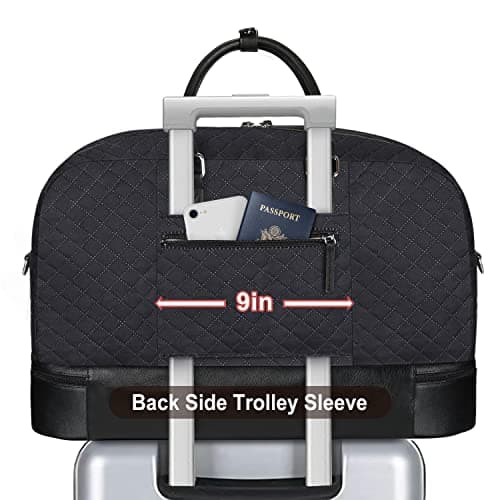 Weekender Bags for Women, 21" Large Travel Duffle Carry on with Crossbody Bag & Toiletry Bag, Water-Resistant Shoe Compartment, Trolley Sleeve, for Business Weekend Overnight Trips - Thumbnail 3