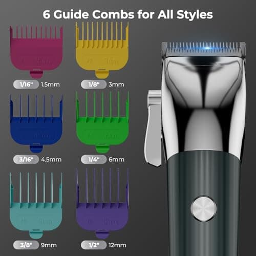 Intpot Hair Clippers for Men, Professional Cordless & Corded Barber Hair Clipper and Trimmer with Guide Combs for Hair Cutting, Grooming, Rechargeable Mens Haircut Kit - Thumbnail 6