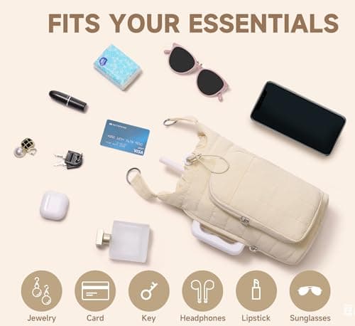 WOOMADA Water Bottle Holder Bag with Strap, 40/32 oz Crossbody Bag Gym Accessories, Sling Purses for Women(Beige) - Thumbnail 5