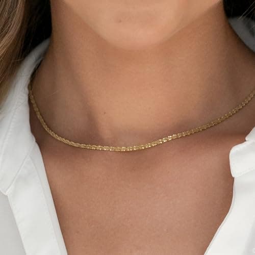 BAYLAY Gold Chain for Women - 18K Gold Plated Chain Necklace Woman Dainty Gold Necklace for Women Gold Jewelry Gifts Size 22 inch - Thumbnail 4