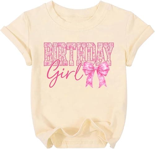 IsPICK Birthday Girl Shirt Toddler Kid Birthday Graphic Tee 4-12 Years