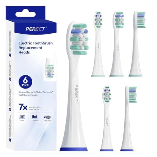 PERECT Soft Replacement Toothbrush Heads 6-Pack for Philips Sonicare Click-On Models – Fits 4100, 5100, 6100, 9023, W Optimal Plaque Control, Not Compatible with Essence/E-Series or Philips One - Image 1
