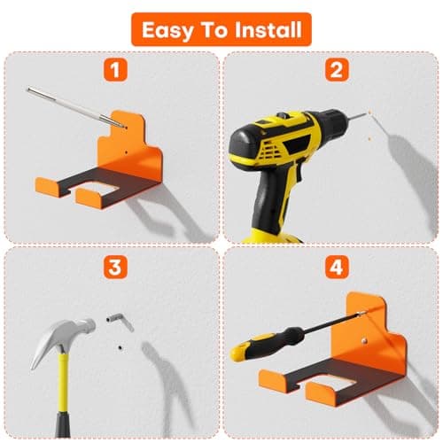 Azevix Weed Eater Hanger & Garage Hooks Heavy Duty, Garage Organizer Rack, Garden Tool Organizer Wall Mounted - 2Pack - Thumbnail 6