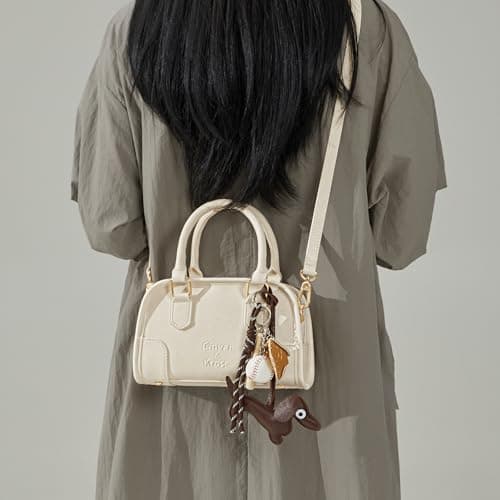 CinvaiKrose Crossbody Purses for Women Leather Handbags for Ladies Cute Mini Purses with Charms and Adjustable Strap - Thumbnail 3