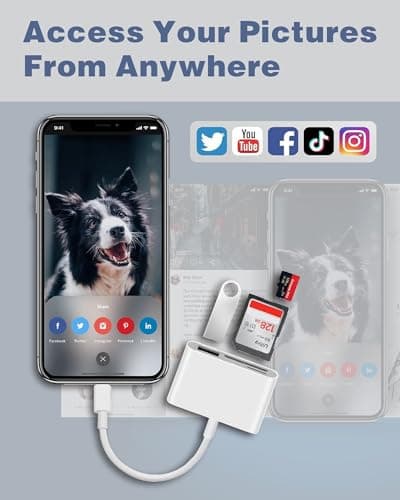 USB C to SD Card Reader for iPhone iPad, 3 in 1 Memory Card Reader with USB Camera Adapter for SD/TF Compatible with iPad, Type C Card Reader for iPhone 16/15, iPad/Mac and More Type C Devices - Thumbnail 4