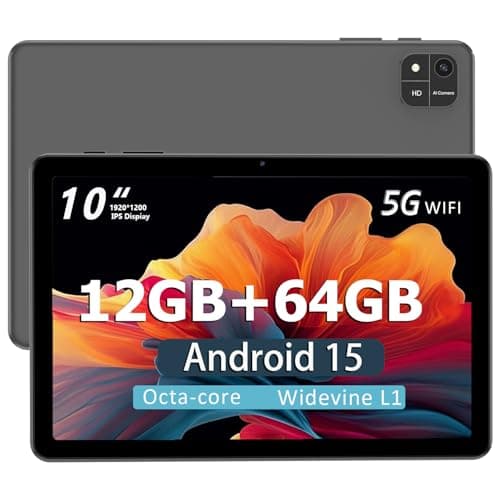 Android 15 Tablet,10 inch Tablets, Octa Core CPU, 12GB+64GB+512GB Expansion, 1280x800 Display Screen, Wi-Fi6, Dual Camera, 6000mAh Battery Tablet PC,Widevine L1 Google Kids Space - Image 1