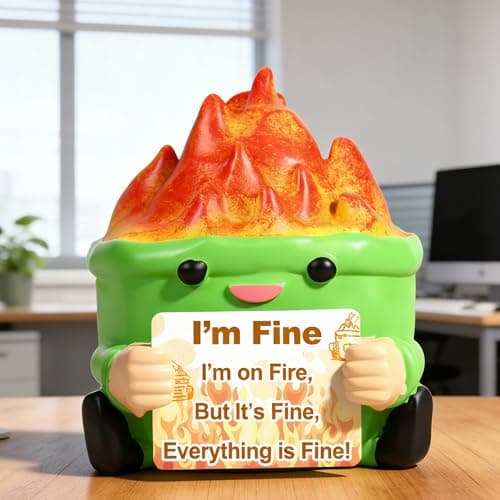 TTDOM Dumpster Fire Desk Accessories New Job Gifts for Coworker Boss Gifts for Women Social Worker Appreciation Gifts Dumpster Fire Funny Office Decor - Image 1