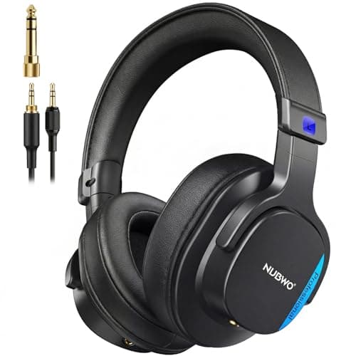 NUBWO Studio Headphones Wired, Hi-Res Over Ear Headphones with 3.5/6.35mm Detachable Jack, 180° Flip Earpads, 45mm Drivers Professional Monitor Headsets for Mixing, DJ, Recording, Guitar, Piano-HD01 - Image 1