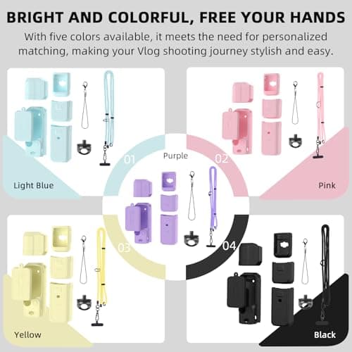 Flymile Pocket 3 Silicone Cover & Lanyard Strap, Protective Case for DJI Osmo/Xtra Muse Accessories(Black) - Thumbnail 2