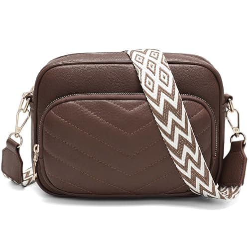Goinsound Crossbody Bags for Women Small Purse Crossbody with Wide Strap Crossbody Purse with Built in Wallet brown - Image 1