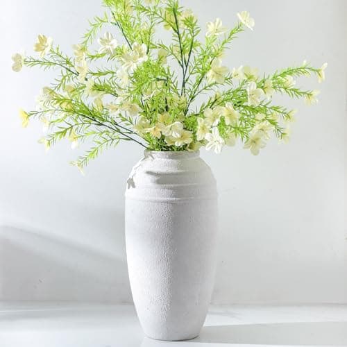 Lyeec Rustic Farmhouse Flower Vase - 12.87 inch Tall Ceramic Vintage Vase for Home Decor, Living Room Shelf Decor, Enterway Table Decoration - Image 1