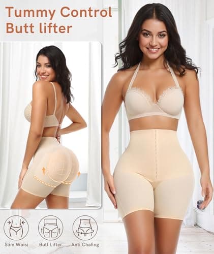 Figninget Hip Pads For Women Hip Dip Pads Shapewear Shaping Shortss Tummy Control Panties Butt Padded For Bigger Butt Beige L - Thumbnail 5