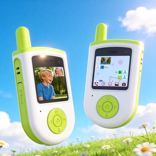 Video Walkie Talkies for Kids, Rechargeable Long Range Smart 2-Way Radio with HD Camera, Video/Voice Chat/Emojis/Games, Educational Outdoor Indoor Toys, Birthday Gifts for Boys Girls Age 4-12 (2 Pack) - Image 1