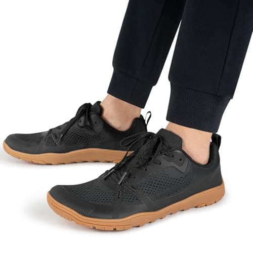 Pulltop Barefoot Wide Toe Box Shoes for Women - Trail Running Gym Shoes | Zero Drop Sole | Minimalist Crossfit for Trainer Black Gum Size 9 - Thumbnail 2
