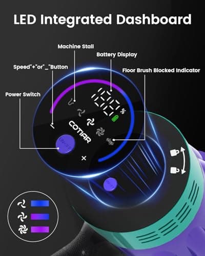 Cordless Vacuum Cleaner, 650W 48KPA UP to 60Min Vacuum Cleaners for Home, Self-Standing Stick Vacuum with Green Light Anti-Tangle, Vacuum Cordless Rechargeable for Pet Hair Carpet Hard Floors Purple - Thumbnail 3