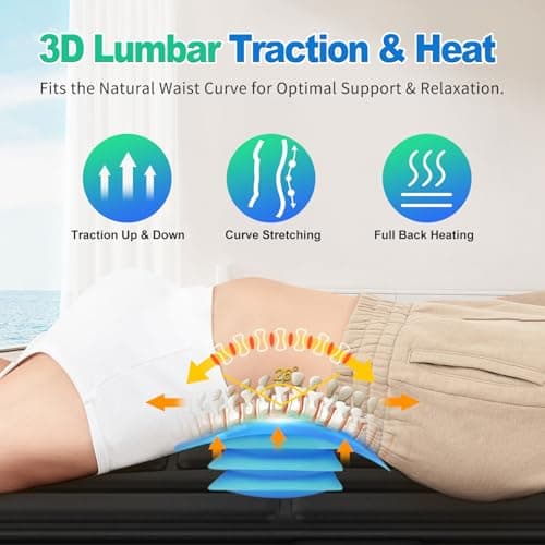 comrelax Full Body Massage Mat with Heat, Vibration Massage Mattress Pad with Lumbar Support Cushion, Foldable Massage Mat for Bed, Sofa & Floor, Relaxation & Comfort - Thumbnail 4