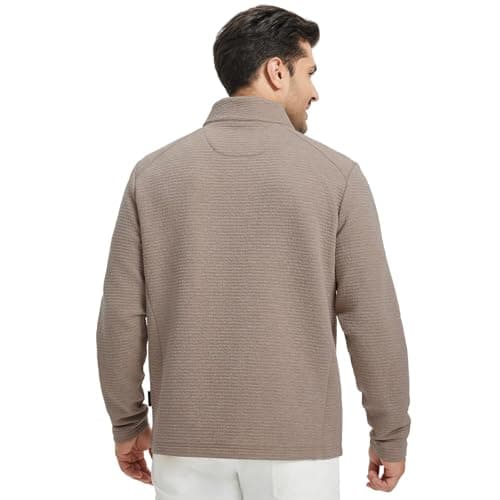 M MAELREG Mens Casual Jacket Performance Stand Collar Long Sleeve Sweater Insulated Jacket Texture Warm Winter Coat - Thumbnail 3