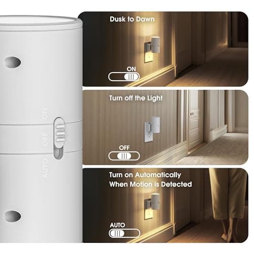 Briignite Motion Sensor Night Light,Motion Activated Plug in Night Lights, 0-100LM Dimmable Soft White 3000K, Motion Sensor Light Indoor for Bathroom Hallway Bedroom Stairway Kid Elderly Pet - Thumbnail 4