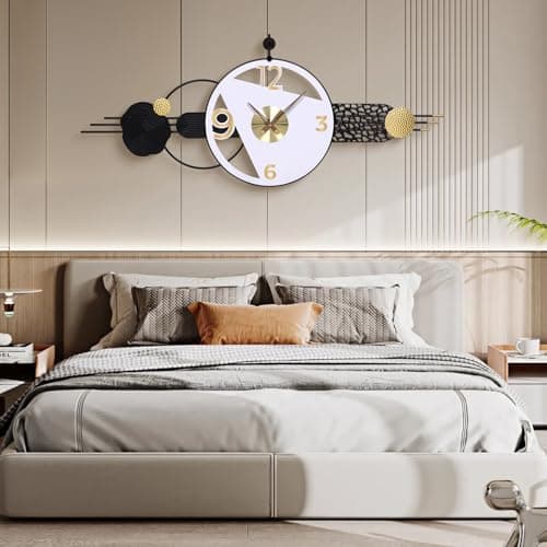 AXAORIRA 51x21 Inch Large Modern Wall Clocks for Living Room Decor, Silent Non-Ticking Battery Operated Quartz Analog Clock for Bedroom, Hallway, Home Office & Entryway, Decorative Housewarming Gift - Thumbnail 5