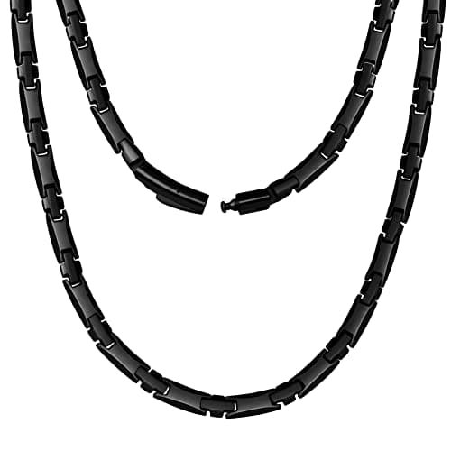 Jecanori Ultra Strength Magnetic Necklaces for Men & Women with 62 Magnets,Stainless Steels Mens Black Necklace - Image 1