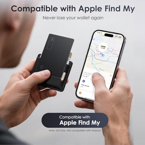 Wallet Tracker Card 0.07in Slim, Compatible with Apple Find My iOS Only, Bluetooth Tracker Smart Tracking Card Wallet Finder, IP68 Waterproof, Item Locator for Luggage Tags, Passports, Purse - Thumbnail 2
