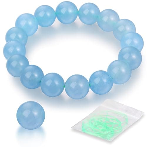 Handmade Natural Jade Beaded Bracelet for Women & Men – Genuine Green/White Jade Gemstone Stretch Bracelet – Lucky Energy Healing Jewelry Gift for Peace, Prosperity & Protection SB - Image 1