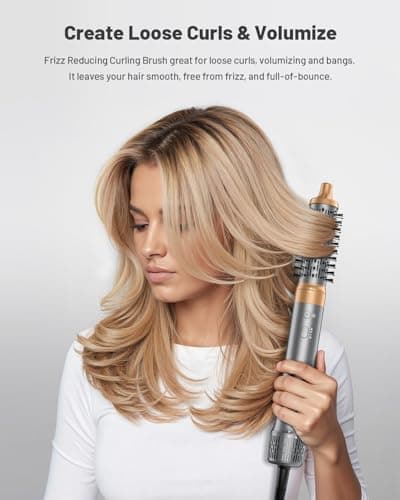 HITTIONA Hot Air Styler & Hair Styler- High-Speed Hair Dryer Brush, Fast Drying Blow Dryer Brush No Heat Damage Multi-Styler Auto Wrap Curlers for Volumizing Curl Straighten Frizz-Free - Thumbnail 6