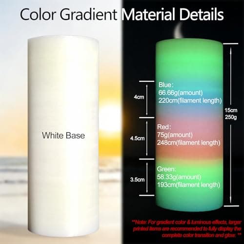 Glow in the Dark Gradient Rainbow 1.75mm PLA Filament, Luminous Rainbow Vibrant Bright 3D Printer Filament, 1kg (2.2lbs) Spool 3D Printing PLA Filament Rod - Thumbnail 3