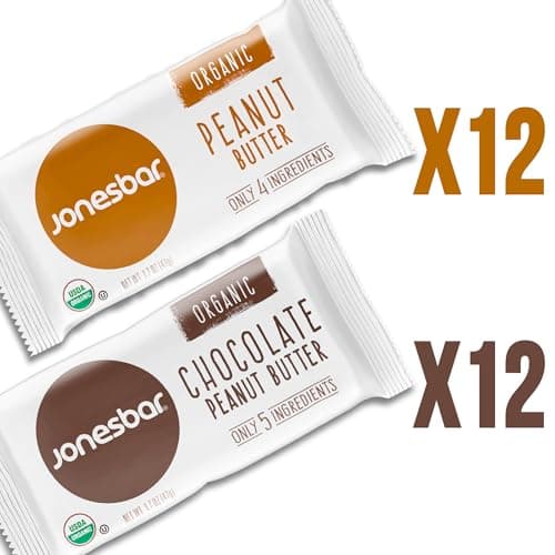 JONESBAR Organic Plant Based Protein Bars | Peanut Lovers 24 Bars| Fruit & Nut Bar, Kosher, Gluten Free, Breakfast Bars, School Snacks, Vegan Snack & Healthy Snacks for Adults and Kids (Pack of 24) - Thumbnail 3