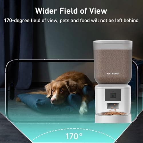 Automatic Dog & Cat Feeder with Camera & WiFi – 8L/34 Cups, 1080P Night Vision, 2.4 & 5G WiFi, 2-Way Talk, 10s Voice Recording, Timed Food Dispenser, Up to 99 Portions, 15 Meals Per Day - Thumbnail 5