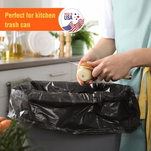 Delxo 30-33 Gallon Trash Bags, 250 Count – Medium Duty Garbage Bags, Thick, Durable & Puncture-Resistant Plastic Bolsas para basura, Perforated Design– Made in USA for Kitchen, Yard, Office (Black) - Thumbnail 6