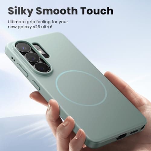 WSKEN Magnetic for Samsung Galaxy S26 Ultra Case - 100% Fit for MagSafe, Skin Friendly Grip Military Grade Shockproof Protective Cover, Slim Thin Phone Case for Galaxy S26 Ultra, Green - Thumbnail 3