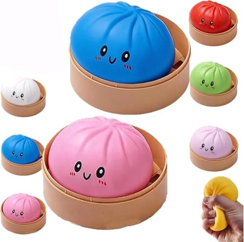 Giant Mystery Dumpling Squishy, 4 Inch Jumbo Dumpling Stress Ball, Squishy Bun, Anxiety Relief Fidget, Soft Squeeze Decompression Dough for Adults Classroom Prizes & Party Favors - Image 1