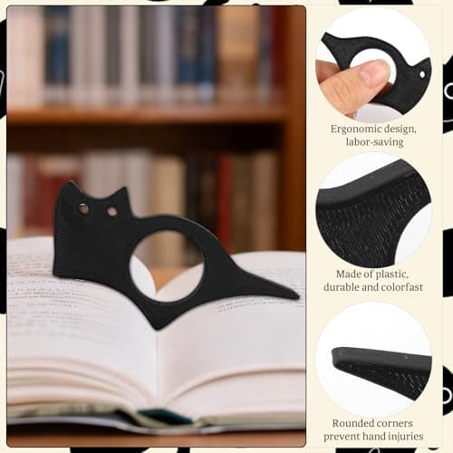 4 Pcs Cat Book Page Holder Set, 2 Pcs Thumb Book Page Holder, 2 Pcs Zinc Alloy Cat Book Marker, Mothers Day Gifts, Book Accessories for Reading Lovers, First Mothers Day Gift for New Mom - Thumbnail 4