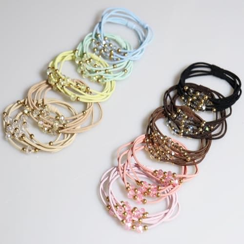 UaiUya 20pcs Small Gold Bead Hair Ties Elastic Ponytail Holder for Women, Ideal Gifts for All Hair - Image 1