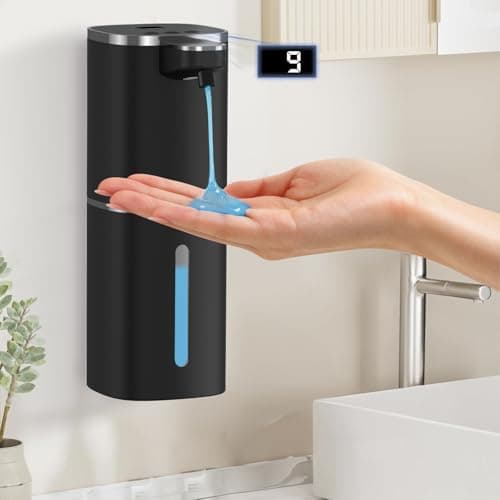 Automatic Liquid Soap Dispenser for Hand Soap & Dish Soap, 9-Level Adjustable Touchless Dispenser with LCD Display, Rechargeable 380mL, Wall Mount or Countertop Use for Kitchen Bathroom - Image 1