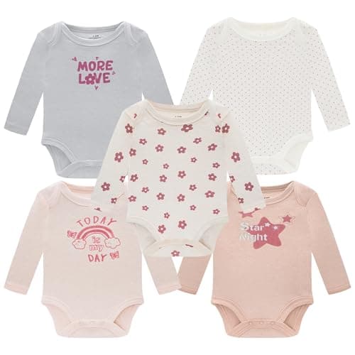 MEYSAHO Baby Newborn Layette 10-Piece Set Cotton Bodysuits Long Sleeve Pants Sets Baby Boys Girls Toddler Unisex Baby Gift Sets Flowers for 6 9 Months - Thumbnail 3