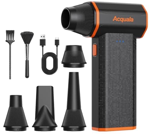 Compressed Air Duster, 160000RPM Ultra Powerful Electric Air Duster, 3-Speed Adjustable Air Blower, Rechargeable Cordless Mini Blower for Keyboard, Computer, Electronics, Car, Home & Outdoor Cleaning