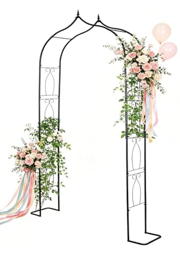 93" Metal Garden Arbor Arch Trellis for Climbing Plants, Outdoor Indoor - Image 1