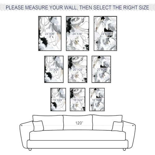 ASDCEUTICALS Large Framed Wall Art - Natural Framed Abstract Canvas Pictures for Living Room Modern Canvas Prints for Bedroom, Black Float Framed Art for Home Office Kitchen Decor 24" X 36" X 3pcs - Thumbnail 6