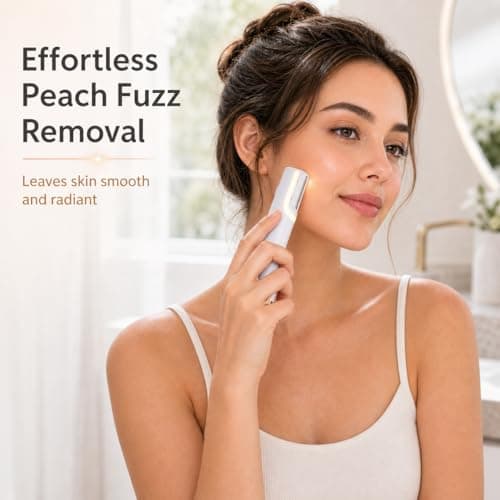 Sonic Dermaplaning Tool for Face, Painless Facial Hair Remover with LED Light, Eyebrow & Peach Fuzz Trimmer for Women, Rechargeable Shaver for Upper Lip, Chin & Sensitive Skin - Thumbnail 2